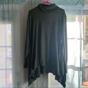 Loose fitted green turtleneck sweater